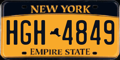 NY license plate HGH4849