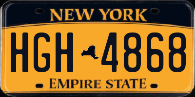 NY license plate HGH4868