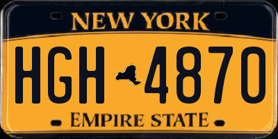 NY license plate HGH4870