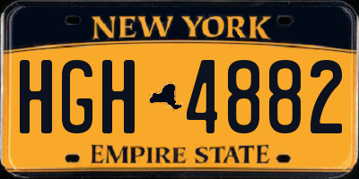 NY license plate HGH4882