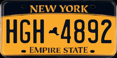 NY license plate HGH4892