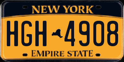 NY license plate HGH4908