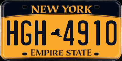 NY license plate HGH4910