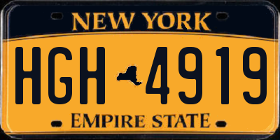 NY license plate HGH4919