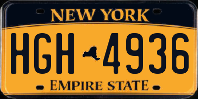 NY license plate HGH4936