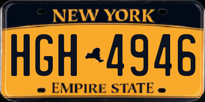 NY license plate HGH4946