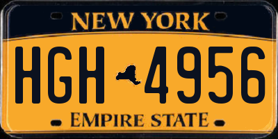 NY license plate HGH4956