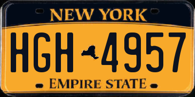 NY license plate HGH4957