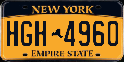 NY license plate HGH4960