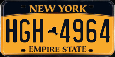 NY license plate HGH4964