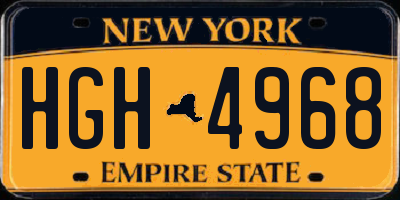 NY license plate HGH4968