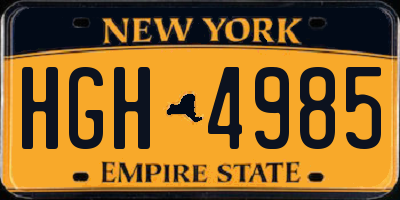 NY license plate HGH4985
