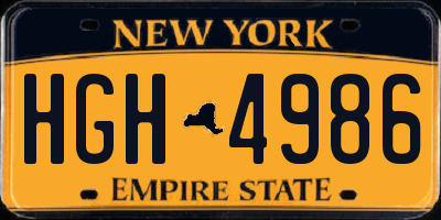 NY license plate HGH4986