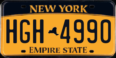 NY license plate HGH4990