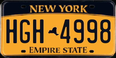 NY license plate HGH4998