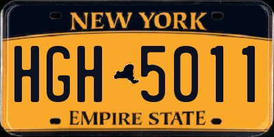 NY license plate HGH5011