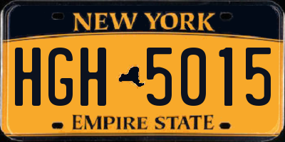 NY license plate HGH5015