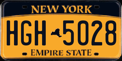 NY license plate HGH5028