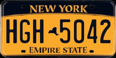 NY license plate HGH5042
