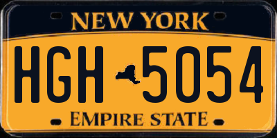 NY license plate HGH5054