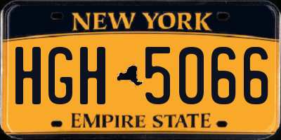 NY license plate HGH5066