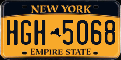 NY license plate HGH5068