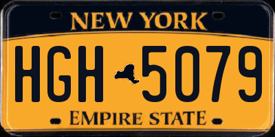 NY license plate HGH5079