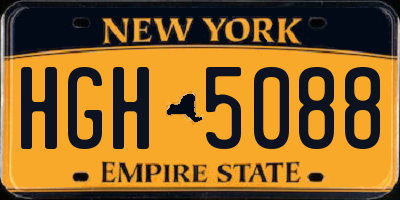 NY license plate HGH5088