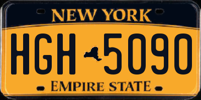 NY license plate HGH5090