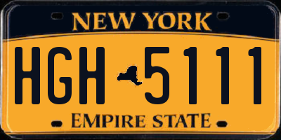 NY license plate HGH5111