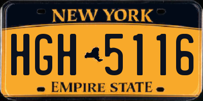 NY license plate HGH5116
