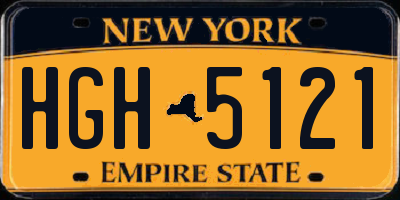 NY license plate HGH5121
