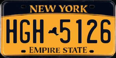 NY license plate HGH5126