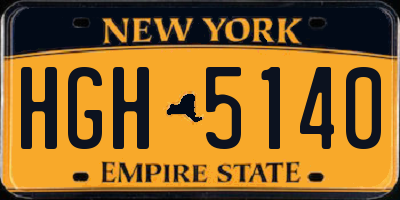 NY license plate HGH5140