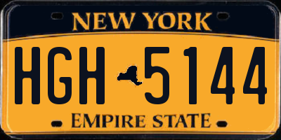 NY license plate HGH5144