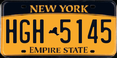 NY license plate HGH5145