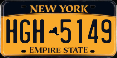 NY license plate HGH5149
