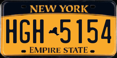 NY license plate HGH5154
