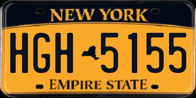 NY license plate HGH5155