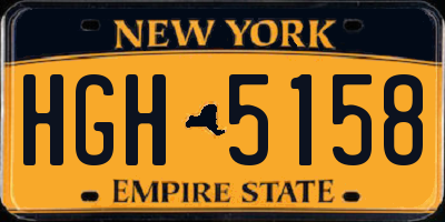 NY license plate HGH5158