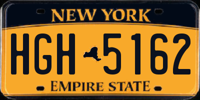 NY license plate HGH5162