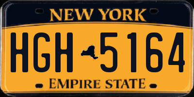 NY license plate HGH5164