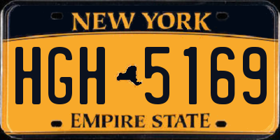 NY license plate HGH5169