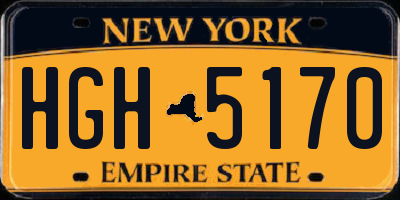NY license plate HGH5170