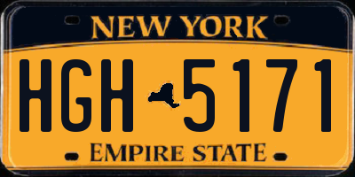 NY license plate HGH5171