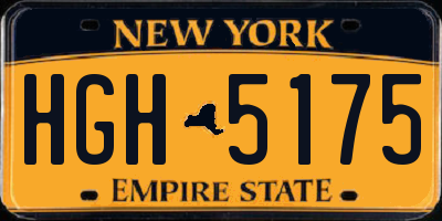 NY license plate HGH5175