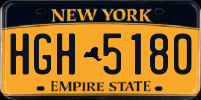 NY license plate HGH5180