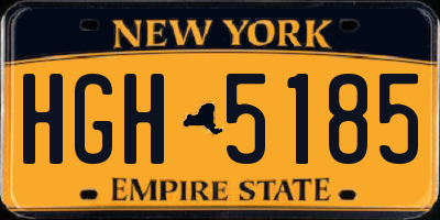 NY license plate HGH5185