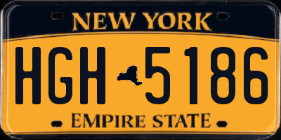 NY license plate HGH5186