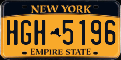 NY license plate HGH5196
